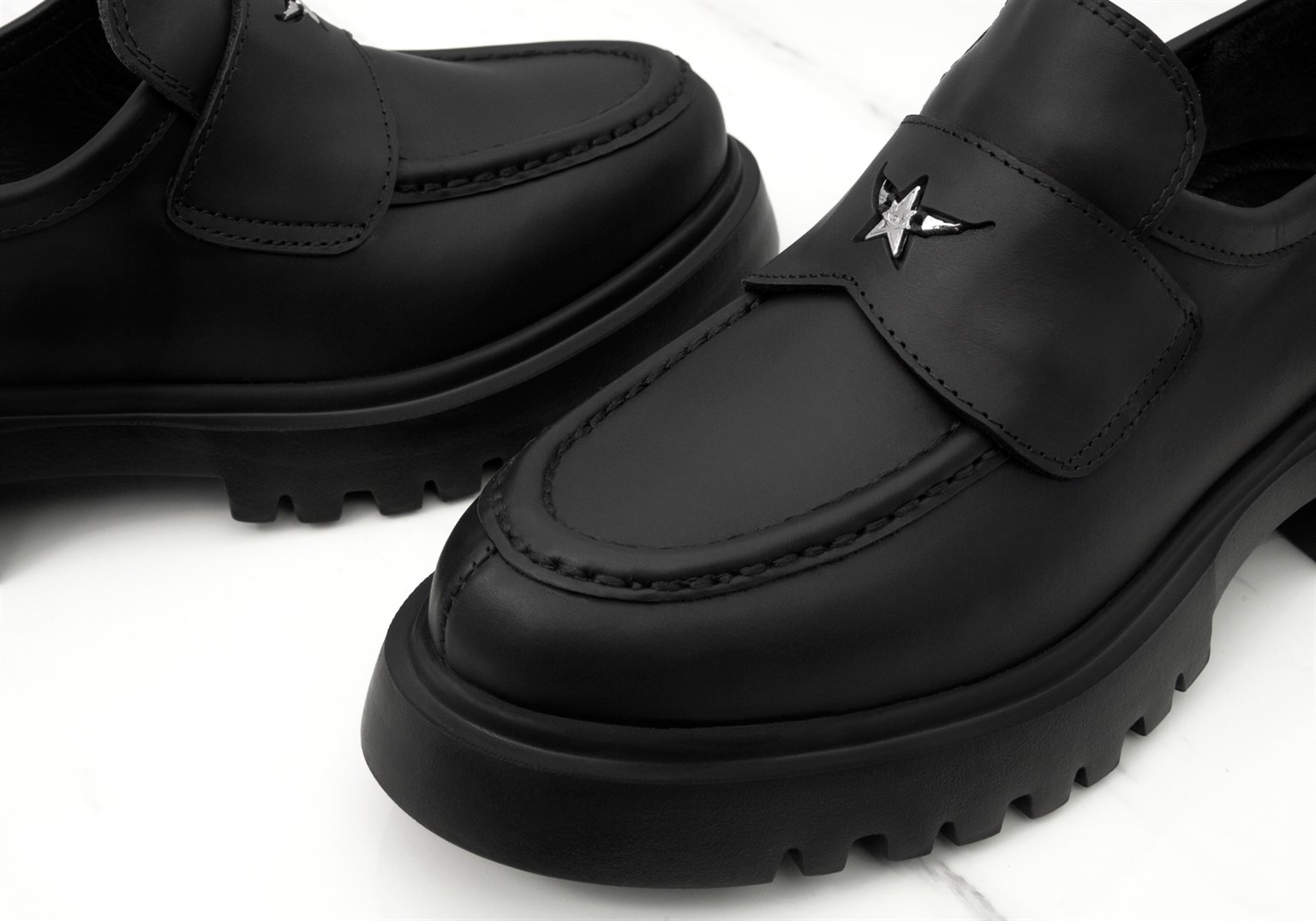 New Mac Siyah Deri Ayakkabı